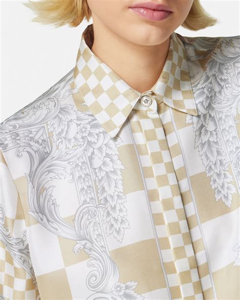 versace shirt damen medusa|medusa contrasto silk shirt.